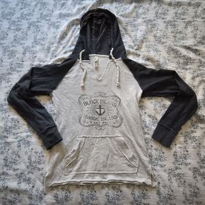 Gray and Cream Block Island Hoodie